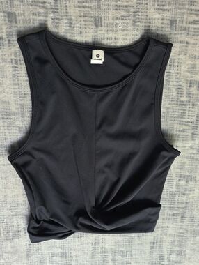 90 Degree By Reflex Black Twist-Front Athletic Tank